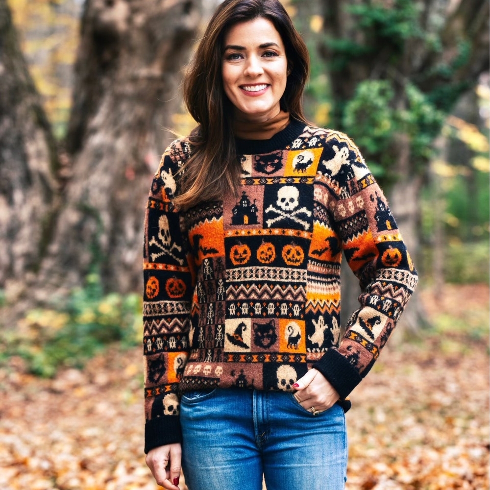 Kiel James Patrick Halloween Patchwork Sweater